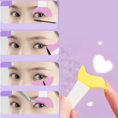 Guía de Maquillaje para Ojos 3 en 1. Plantilla para Delineado y Sombras.